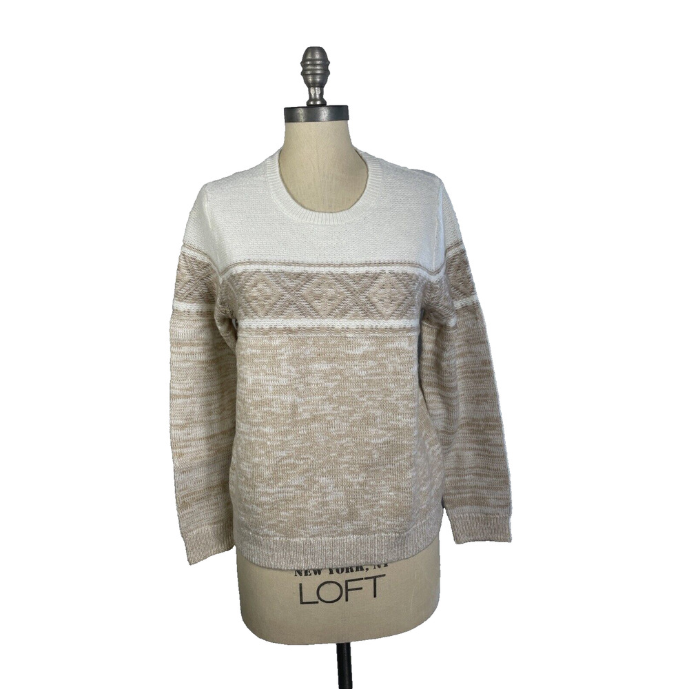 Gap Womens M Marled Crew Neck Long Sleeve Pullover Sweater Acrylic Wool Nylon